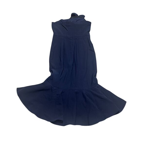 NWT women’s FEHAUTE Dark Blue 3d Floral Strapless Mermaid Midi Dress SZ large - Picture 5 of 11